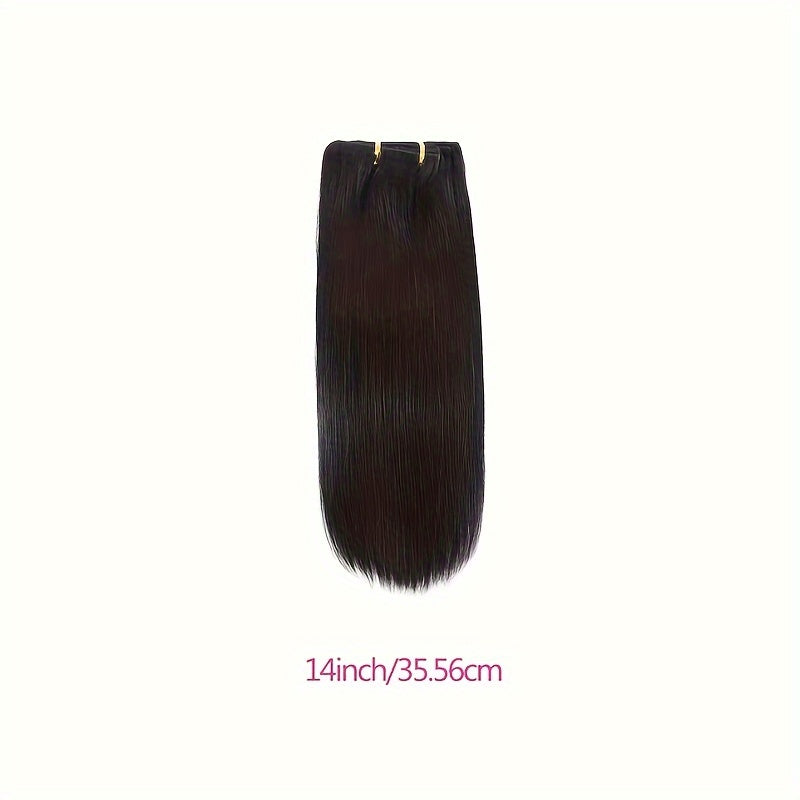 Straight Human Hair Clip In Hair Extensions For Women 100% Unprocessed Full Head Brazilian Virgin Hair Natural Black Color, 8/Pcs With 18Clips, 4.06 oz
